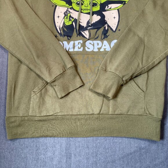 Star Wars Yoda "Give Me Some Space"Olive Green Hoodie Lightweight Unisex  Small - Picture 2 of 11